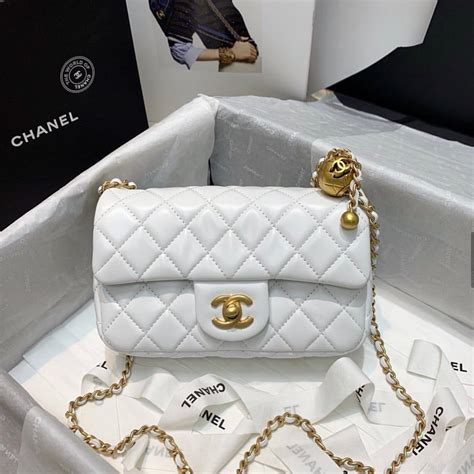 white chanel box bag|White Chanel crossbody bag.